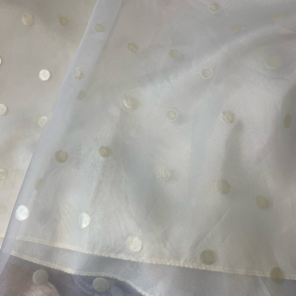 Beautiful Vintage 70s Dress Belted White white dots Wedding - Picture 13 of 14